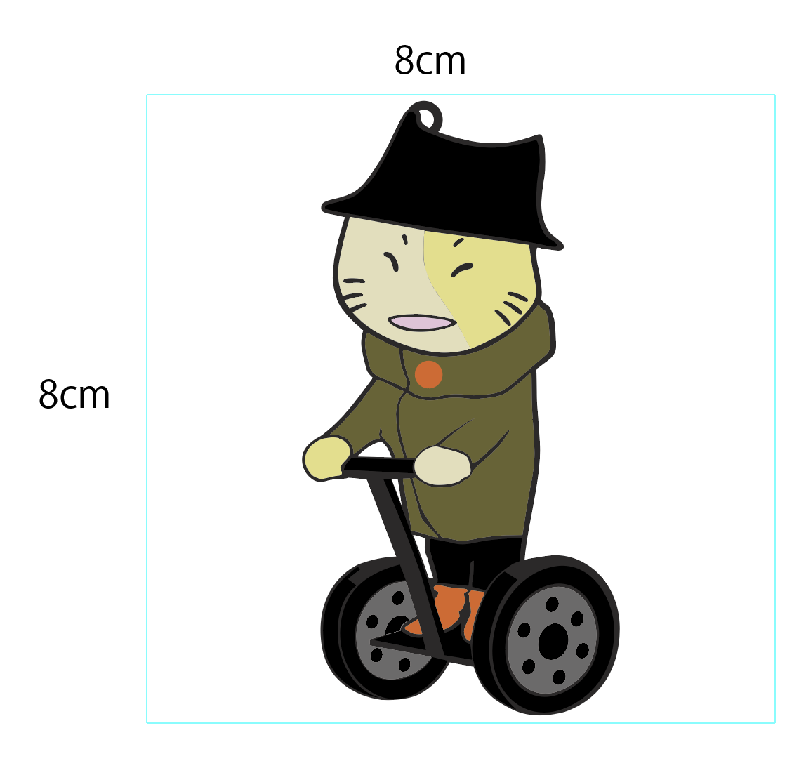 ラバーキーホルダー　デザイン　大きさ