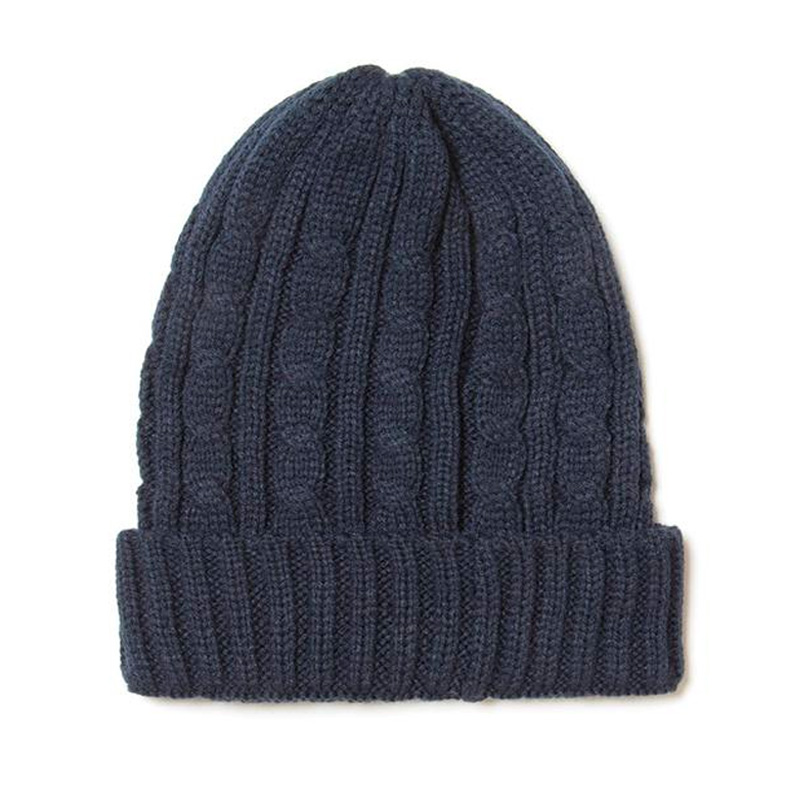 ニットキャップ ネイビー